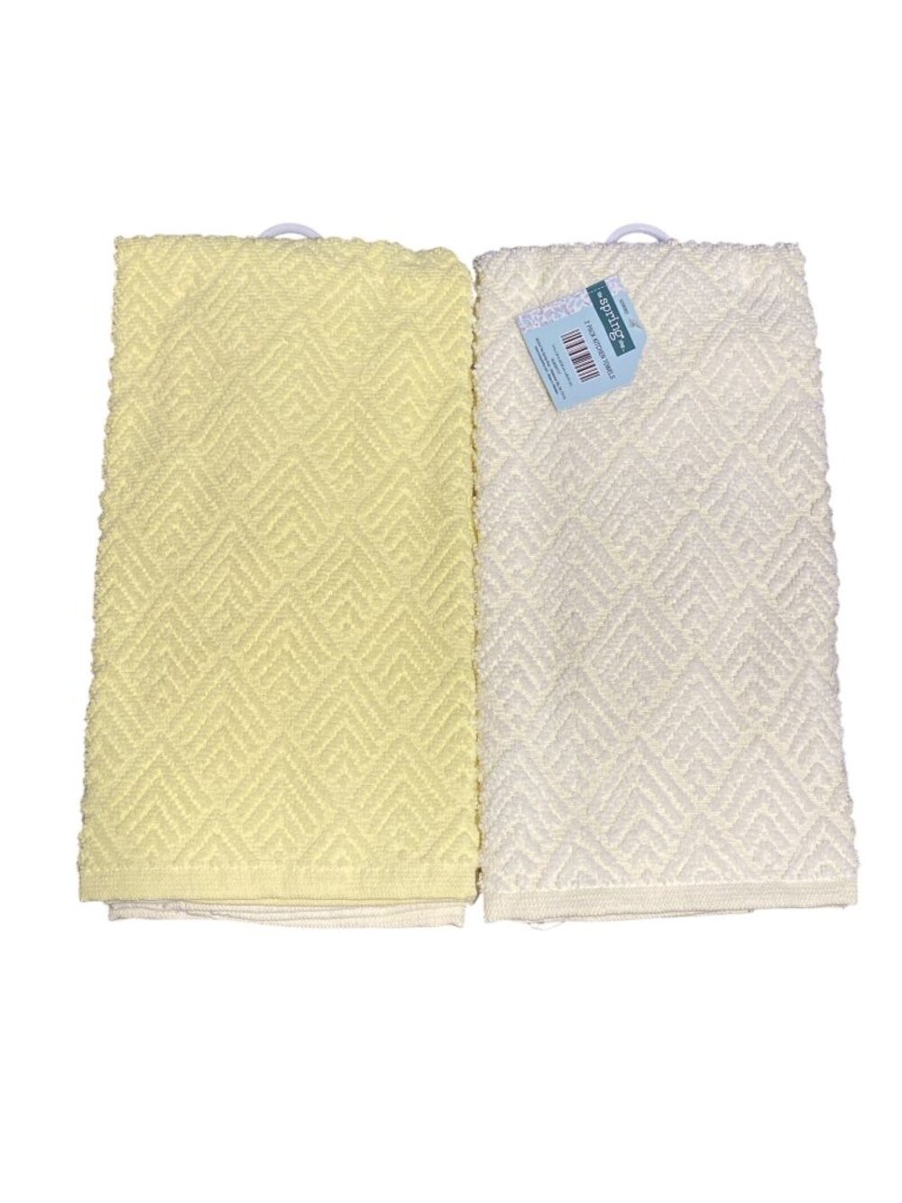 LOT of 4 Kitchen or Bath Hand Dish Towels Yellow Textured Thick & Soft Set NEW